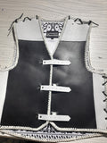 White and Black Crocodile patterned Leather vest