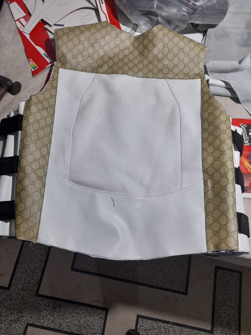 Gucci Styled Breathable Genuine Leather vest